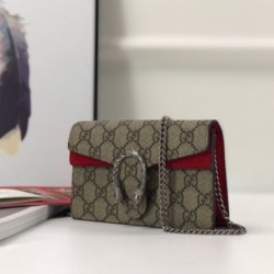 Cloni Firmate Imitazione Borsa GG Supreme Super Mini 476432 Marrone imitazioni
