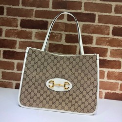 Cloni Firmate Borsa tote media 1955 Horsebit 623694 bianca imitazioni