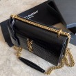 Imitazioni borse griffate media YSL Saint Laurent Sunset con finiture in oro goffrato coccodrillo