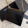 Imitazioni borse griffate media YSL Saint Laurent Sunset con finiture in oro goffrato coccodrillo