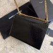 Imitazioni borse griffate media YSL Saint Laurent Sunset con finiture in oro goffrato coccodrillo