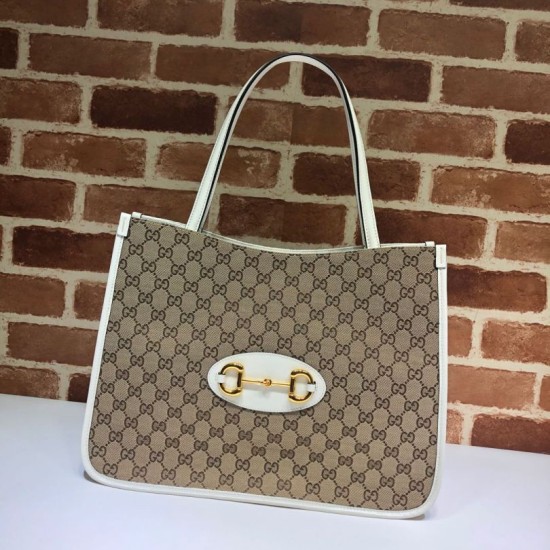 Borsa tote media 1955 Horsebit 623694 bianca