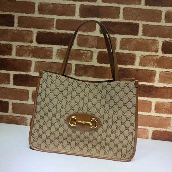Borsa tote media 1955 Horsebit 623694 marrone