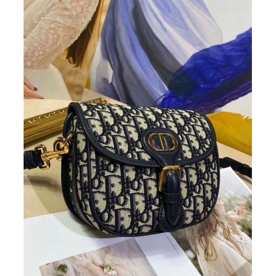 Cloni Firmate Borsa Christian Dior Small Dior Bobby Blu scuro imitazioni