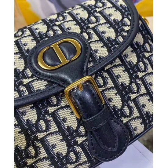 Cloni Firmate Borsa Christian Dior Small Dior Bobby Blu scuro imitazioni