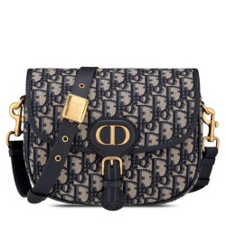 Cloni Firmate Replica Perfetta Christian Dior Medium Dior Bobby Blu scuro imitazioni