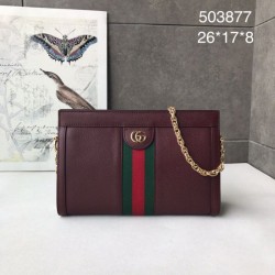 Dettagli perfetti Borsa a tracolla Ophidia Piccola 503878 Borgogna imitazioni perfette