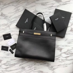 Borsa a tracolla YSL Saint Laurent Medium Manhattan nera