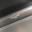 Borsa YSL Saint Laurent Medium Sunset liscia nera argento
