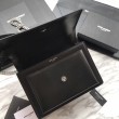 Borsa YSL Saint Laurent Medium Sunset liscia nera argento