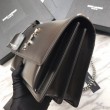 Borsa YSL Saint Laurent Medium Sunset liscia nera argento