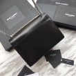 Borsa YSL Saint Laurent Medium Sunset liscia nera argento