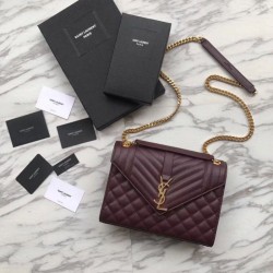 Busta YSL Saint Laurent Piccola borsa Grain Embossed Claret imitazioni perfette