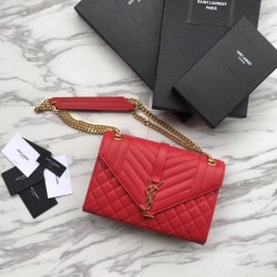 Busta YSL Saint Laurent Piccola borsa Grain rosso goffrato imitazioni perfette