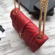 Busta YSL Saint Laurent Piccola borsa Grain rosso goffrato