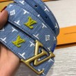 Pari all'originale replica Cintura New Wave 35mm Monogram Denim M0146U