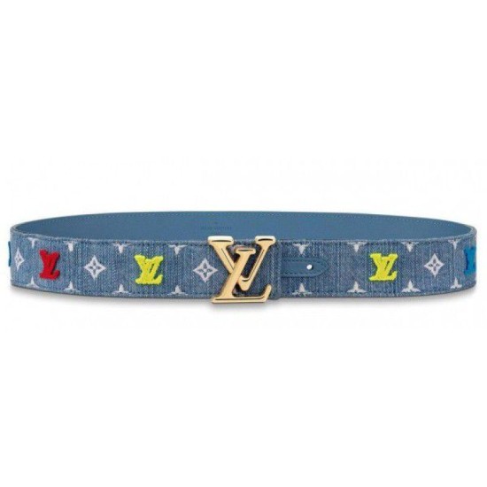 Pari all'originale replica Cintura New Wave 35mm Monogram Denim M0146U
