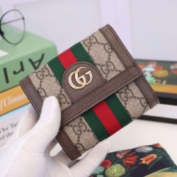 Qualità superiore replica Dettagli perfetti Ophidia GG Portafoglio 523174 Marrone imitazioni perfette