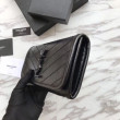 Portafoglio YSL Saint Laurent Niki grande stropicciata nera Portafoglio YSL Saint Laurent Niki grande stropicciata nera