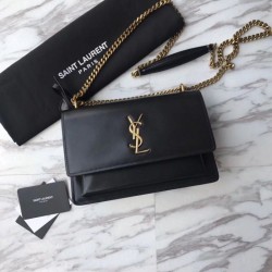 Replica 1:1 Imitazioni borse griffate YSL Saint Laurent Sunset Medium liscia oro nero Outlet Imitazioni borse griffate YSL Saint Laurent Sunset Medium liscia oro nero imitazioni perfette