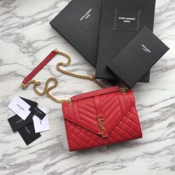 Busta YSL Saint Laurent Piccola borsa Grain rosso goffrato imitazioni perfette