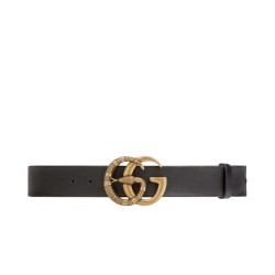 Cinture con fibbia a doppia G con serpente Nero