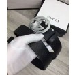 Alta gamma replica Cinture Cuoio Signature in cuoio Nero Argento Nero