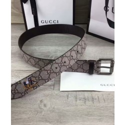 Dettagli perfetti Tiger stampa GG Supreme cintura Caffè