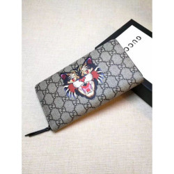 Pari all'originale replica Cat Stampa GG Supreme Zip intorno al portafoglio 451273