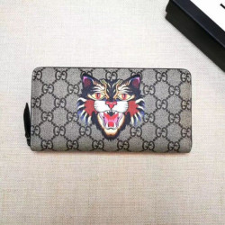 Pari all'originale replica Cat Stampa GG Supreme Zip intorno al portafoglio 451273
