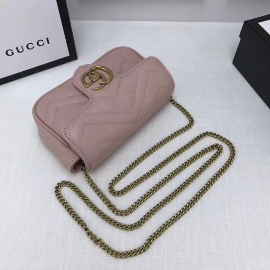 GG Marmont matelasse Borse Imitazioni in pelle Super Mini 476433 Rosa GG Marmont matelasse Borse Imitazioni in pelle Super Mini 476433 Rosa