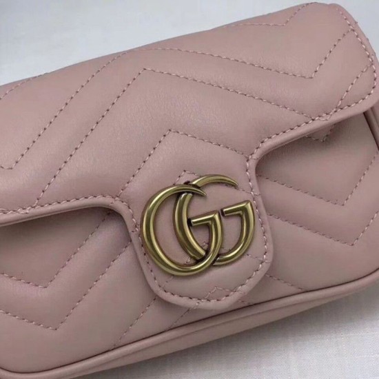 GG Marmont matelasse Borse Imitazioni in pelle Super Mini 476433 Rosa GG Marmont matelasse Borse Imitazioni in pelle Super Mini 476433 Rosa