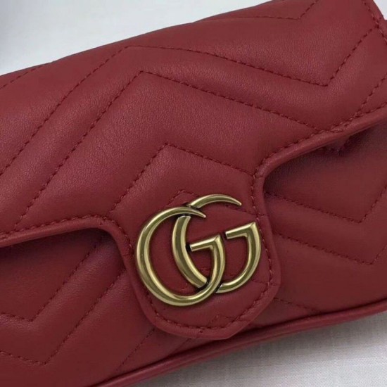 GG Marmont matelasse Borsa in pelle Super Mini 476433 Rosso GG Marmont matelasse Borsa in pelle Super Mini 476433 Rosso