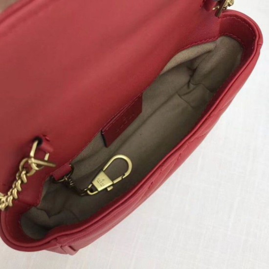 GG Marmont matelasse Borsa in pelle Super Mini 476433 Rosso GG Marmont matelasse Borsa in pelle Super Mini 476433 Rosso