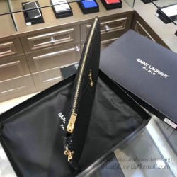 Riproduzione Fedele Pochette Saint Laurent nera con hardware oro imitazioni Replica Alta Qualità Pochette Saint Laurent nera con hardware oro