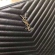 Dettagli perfetti Pochette Saint Laurent nera con hardware argento