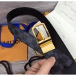 Qualità superiore replica M6067S Pont Neuf 35mm Cinture Damier Cobalt Canvas Gold Buckle