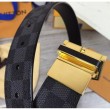 Qualità superiore replica M6067S Pont Neuf 35mm Cinture Damier Cobalt Canvas Gold Buckle