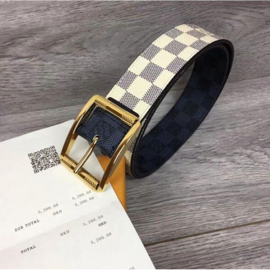 Qualità superiore replica Reverso 40mm Damier Azur e Damier Graphite Canvas Gold Buckle
