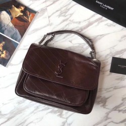 Replica Alta Qualità YSL Saint Laurent Bora Pari all'originale replica a catena media Niki bordeaux