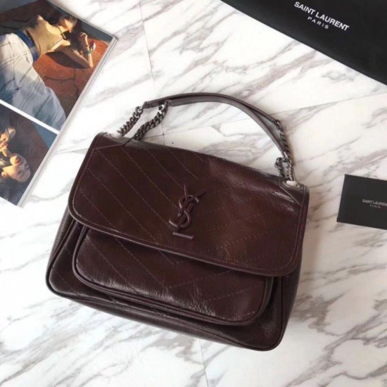 YSL Saint Laurent Bora Pari all'originale replica a catena media Niki bordeaux