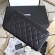 Alta gamma replica Boy Zip Around Portafoglio Cowhide Nero