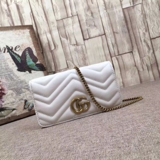 GG Marmont Studs Mini Borse Imitazioni a Tracolla 488426 Bianca