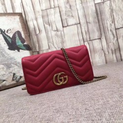 GG Marmont Studs Mini Borsa a Tracolla 488426 Rosso