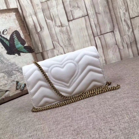 GG Marmont Studs Mini Borse Imitazioni a Tracolla 488426 Bianca