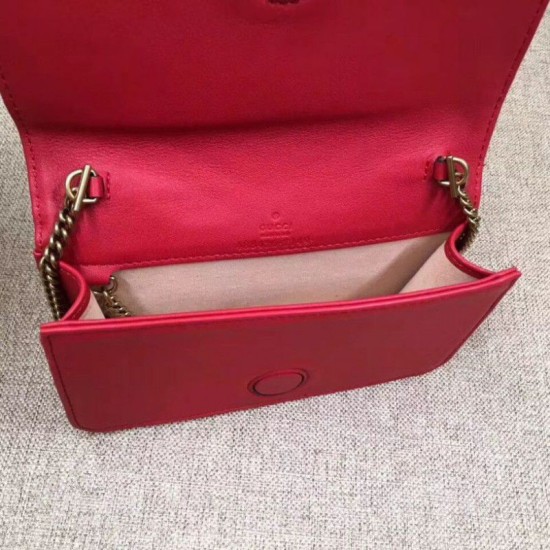 GG Marmont Studs Mini Borsa a Tracolla 488426 Rosso