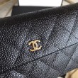 Alta gamma replica Quilted Lungo Portafoglio Cowhide Nero