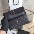 Alta gamma replica Quilted Lungo Portafoglio Cowhide Nero
