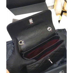 Borsa Flap con manico superiore A92236 Nero