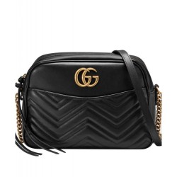 Qualità Specchio Borsa a Tracolla GG Marmont Matelasse 443499 Nero imitazioni perfette